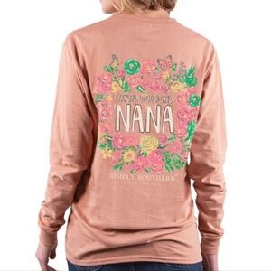 NWT Simply Southern Blessed To Be Called Nana Floral Butterfly Longsleeve